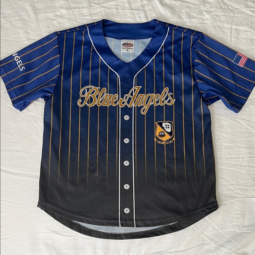 Blue Angels Sublimated Baseball Jersey Youth Size Medium
